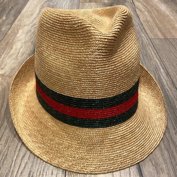 Gucci Abaca Straw Web Fedora Hat SZ M, fits small! - Picture 2 of 8